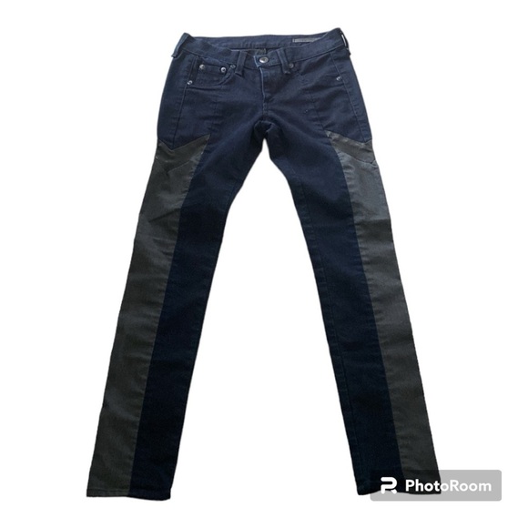 Rag & Bone Womens Jeans | Grey Navy Tuxedo Striped Skinny Size 24 - Picture 1 of 13